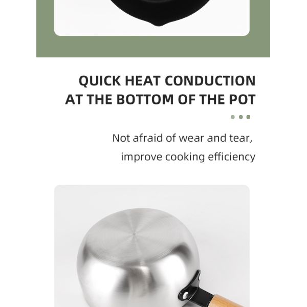 Nonstick Japanese Sauce Pan Single Handle Stainless Steel Sauce Pan