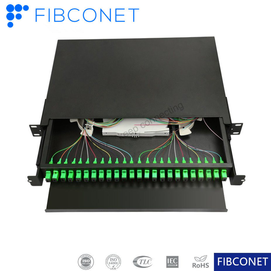 Drawer Type Rack Mount Splicing Fiber Optic Patch Panel for Fiber Patch Cord Manufacture