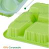 Buy cheap Disposable corn starch plates biodegradable corn starch food container, Disposable PLA Serving Divided Lunch Tray from wholesalers