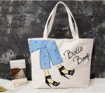recycle shopping promotional logo printed standard size canvas tote bag,standard