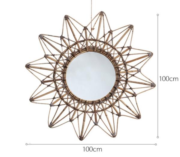 Buy cheap Natural Handmade Decorative Wall Rattan Mirror Modern Luxury home decorations willow wicker Mirror from wholesalers