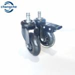 Swivel Lock Roller Caster Wheels In Black White Gray Blue Red Green Yellow Or