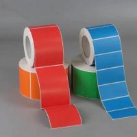 Buy cheap Preprinted Adhesive Thermal Sticker Top Thermal Paper Color Sticker Red Blue product