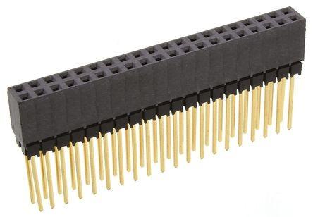 Pitch 2.54mm Female Header Connector 2x20 Pins Gold Plated Straight DIP For PCB