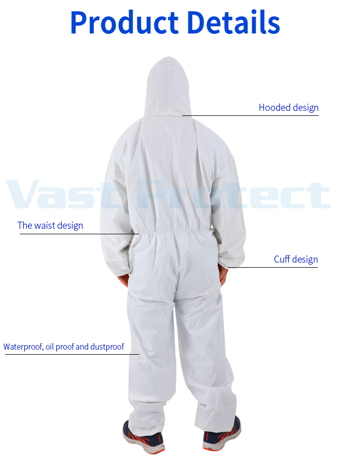 Professional PPE Safety Tyvvk Chemical Disposable Coverall Suits