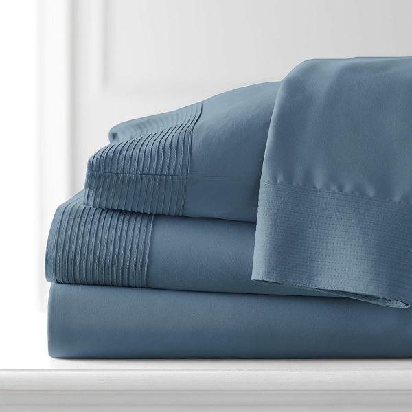 Transform Your Bedroom with Pleated Microfiber Bed Sheet Set 133 * 60 Fabric