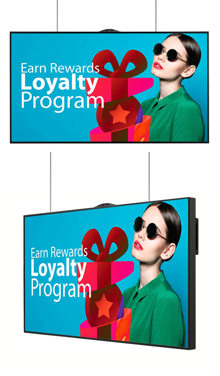 49 55 65 Inch 2500nits Shop Window Display Monitors Commerical Hanging LCD Screen