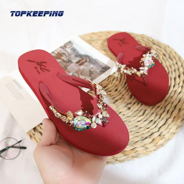 Buy cheap Summer Classy Lady PE Slipper Bling Diamond Beach Season from wholesalers