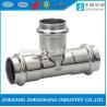 Buy cheap Galvanized Stainless Steel Press Fittings Welded Tee Type 1-2 Mm Wall Thickness from wholesalers