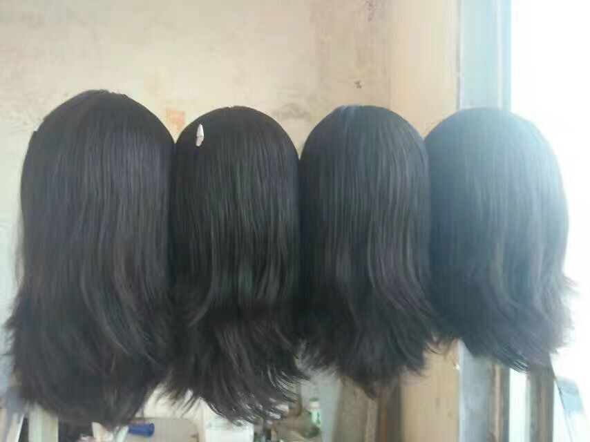 Small Layer 12 Inches Eueopan Virgin Human Hair Jewish Wigs Natural Color Natural Straight