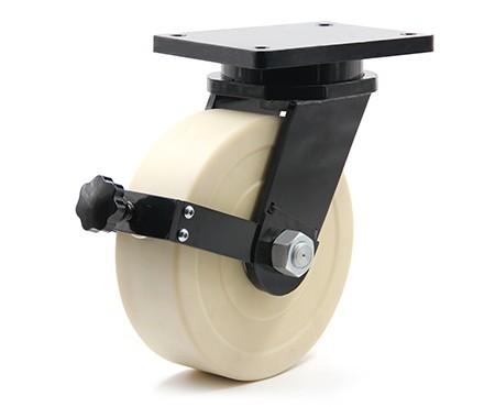 Buy cheap Fixed Rigid Flange Nylon Swivel Casters 9000kg 300mm Large Swivel Wheels from wholesalers