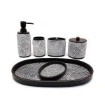 7.6x11cm Brown Polyresin Bathroom Accessories Round Tumbler Bathroom Accessory