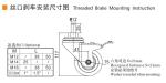 150kg Load Threaded Industrial Castor Wheel 3 Inch 75mm 503S-76
