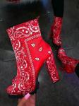 Fake Suede PU 5inch Ladies High Heeled Boots Open Toe Fish Mouth