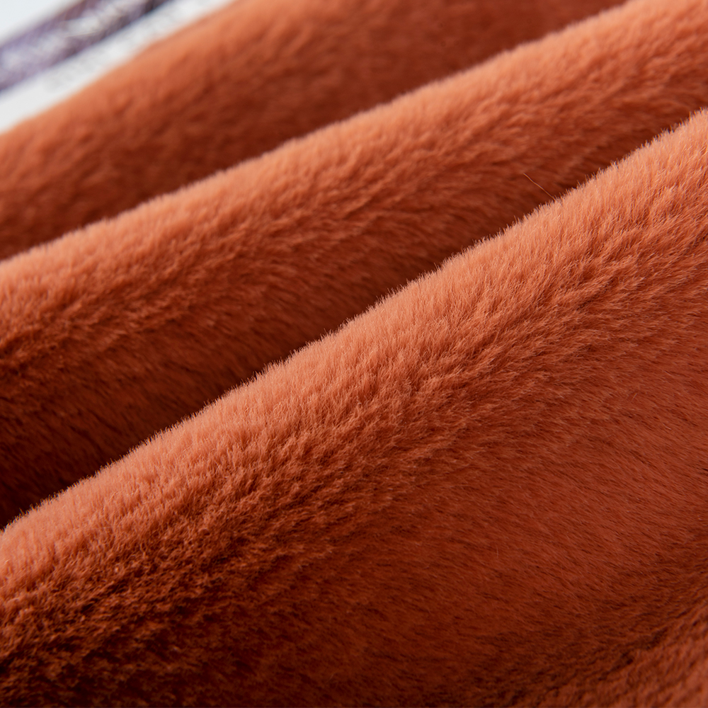 Description Faux Rabbit Fur Fabric Suede Bonded Plush Fabric for Garments Any Color