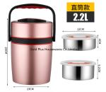 Keep hot 12 hours stainless steel food lunch box 2.2L pink color food thermos