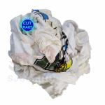 100% cotton used clothes scrap rags white printed t shirt industrial trapo shop