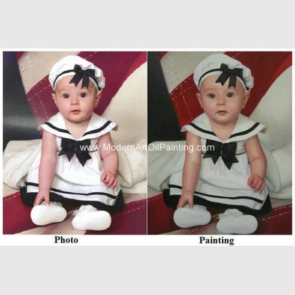Buy cheap Children Hand Painted Portraits From Photos / Realistic Portrait Painting from wholesalers