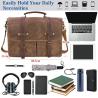 Buy cheap 15.6 Inch Waterproof Vintage Genuine Leather Waxed Canvas Briefcase Large Leather Computer Laptop Bag Rugged Satchel from wholesalers
