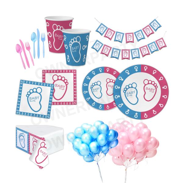 Buy cheap Cute Kids Party Decorations , Gender Reveal Disposable Party Tableware from wholesalers