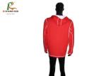 Red Cotton Zipper Up Hooded Sweatshirt Jacket Mens Custom Embroidering