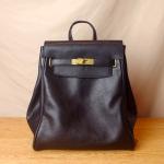 Drawstring Womens Waterproof Backpack 26cm 16cm Handmade Leather