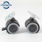 White Furniture Caster Wheels Mounting Plate Hole Small Caster Wheels For