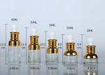 Transparent Cosmetic Glass Bottles , Cosmetic Spray Bottle Gold Lid
