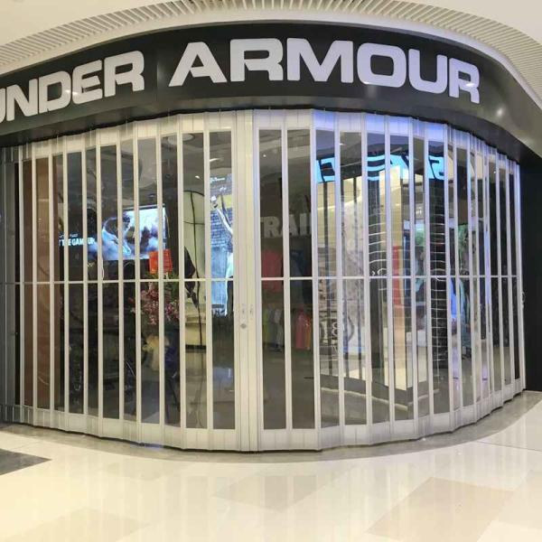 Buy cheap 100% Transparent Polycarbonate Side Folding Shutter Door Rigidity For Commercial Retail Store from wholesalers