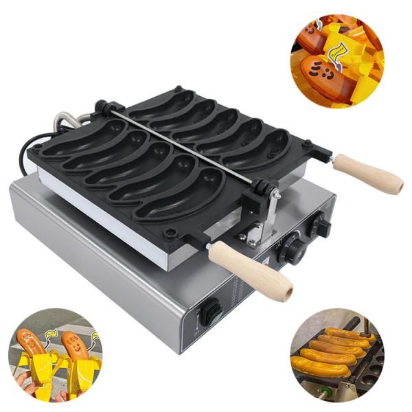 Buy cheap 510x400x190mm Banana Shape Waffle Making Machine 2023 Model 5pcs Capacity Nonstick from wholesalers