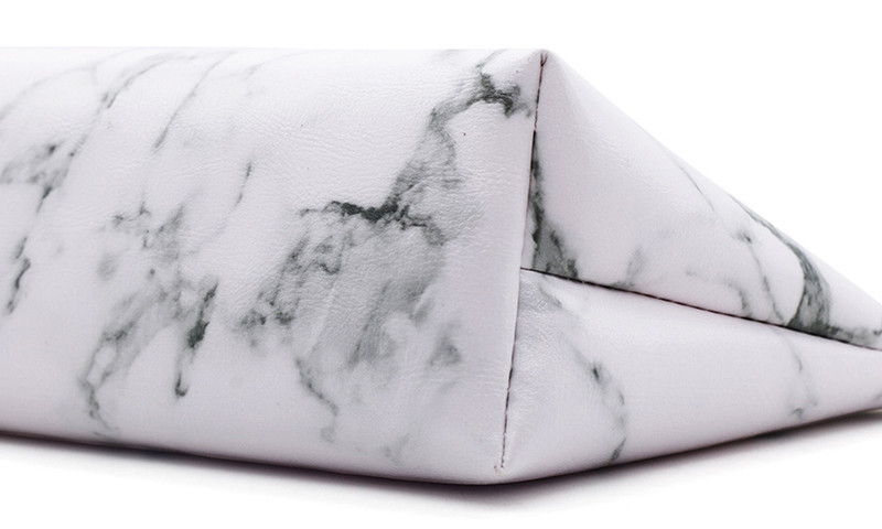 Custom Waterproof PU Leather Makeup Bag Marble Toiletry Travel Beauty Bag