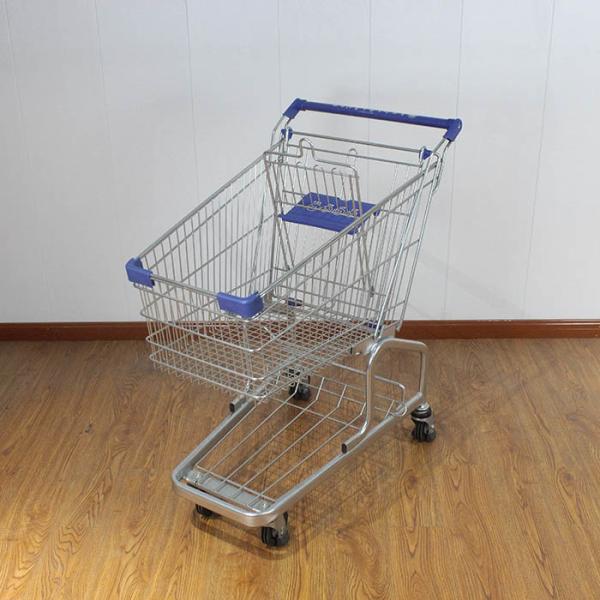 Buy cheap 100L Grocery store Rolling Trolley Steel Powder Coating German type Steel Shopping Cart from wholesalers