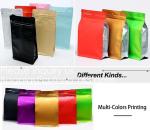Printed Custom Plastic Green Tea Bag, Flat Bottom Metalized Skinny Tea Packing