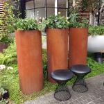 890*720*440mm Big Outdoor Metal Planter Corten Flower Pot weather resistance