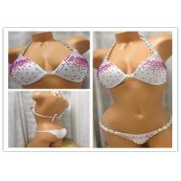 Buy cheap White Crystal Competition Bikini Fitness Suit Colorful Rhinestone Bikini product