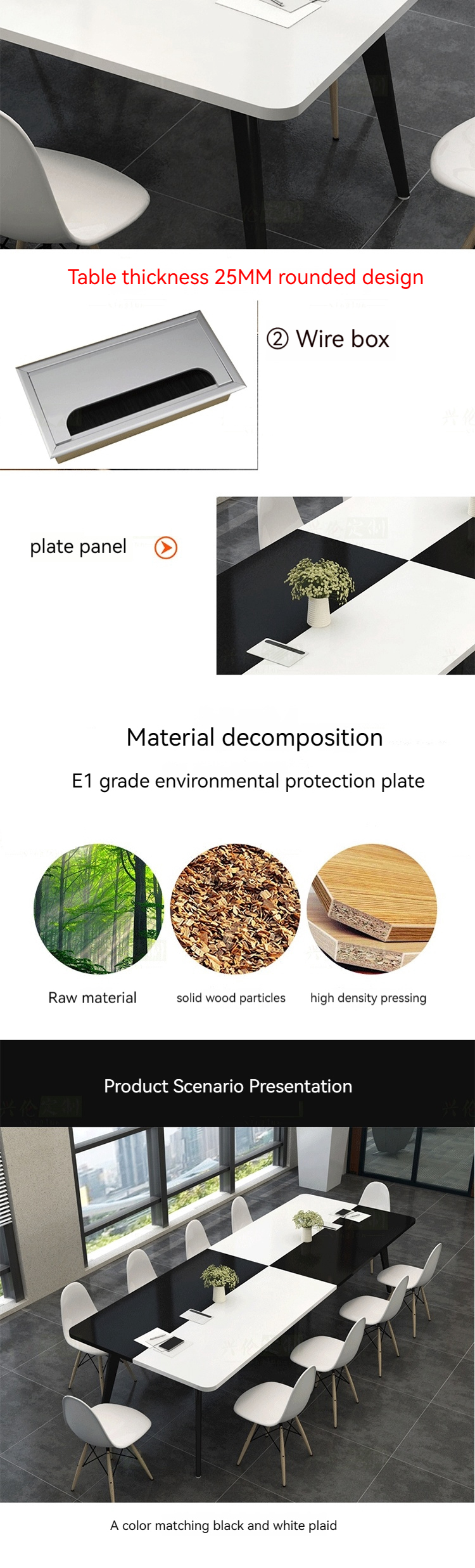 25mm Thickness Table Top Convertible Creative Conference Table for Hotel Meeting Room