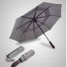 Buy cheap Double Canopy Layer Automatic Open And Close Compact Umbrella Vented Grey Color from wholesalers