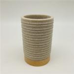 Ribbed circles line polyresin bathroom sets wood base bathroom countertop