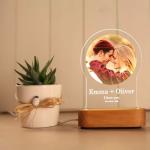 wooden Night Light stand with Your Photo Romantic Gift for Couples Gift for Her