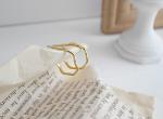 Lanciashow 925 Sterling Silver Gold Plated Hoop Earrings Semicircle Wavy Shape