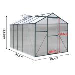 10x6 ft Transparent Garden Greenhouse Polycarbonate with 2 Vents Shed Type