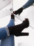 Fake Suede PU 5inch Ladies High Heeled Boots Open Toe Fish Mouth