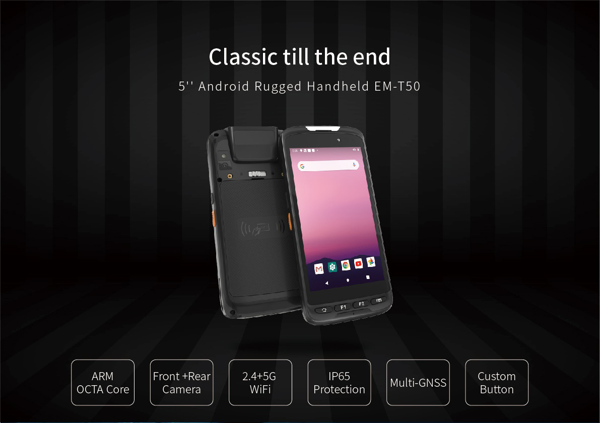 Waterproof Barcode Scanner Big Battery Rugged 5 Inch Android 11 Mobile Computer PDA