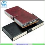 Buy cheap Li-polymer 10000mah power bank with metal case and leather material from wholesalers