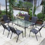 Leisure Outdoor Furniture Metal Teslin Mesh Armchair for Garden Balcony Patio