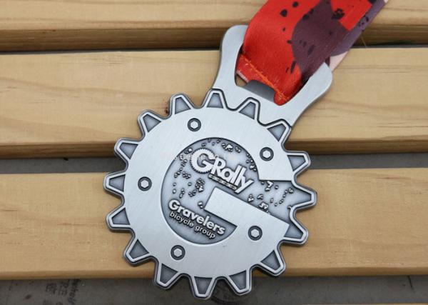 Buy cheap Colorful Ribbon Medals Enamel Navy Matt Silver Plating Eco Friendly from wholesalers