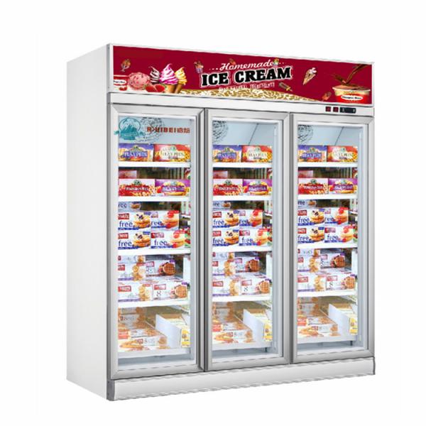 Buy cheap Supermarket 3 doors display refrigerator -22C upright glass door freezer showacase from wholesalers