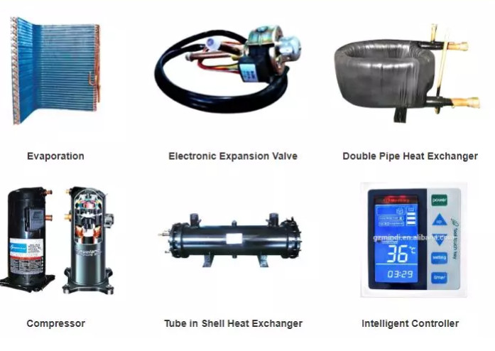 Low Temperature Air To Water Heat Pump Unit Pool Machine 21kw 5.2KW 380/58 V