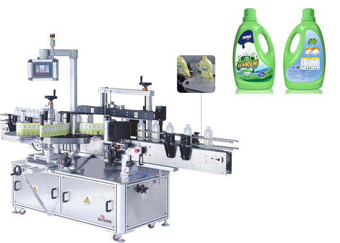 Machine Oil Bottle Label Applicator Detergent Front And Back Labeling Machine
