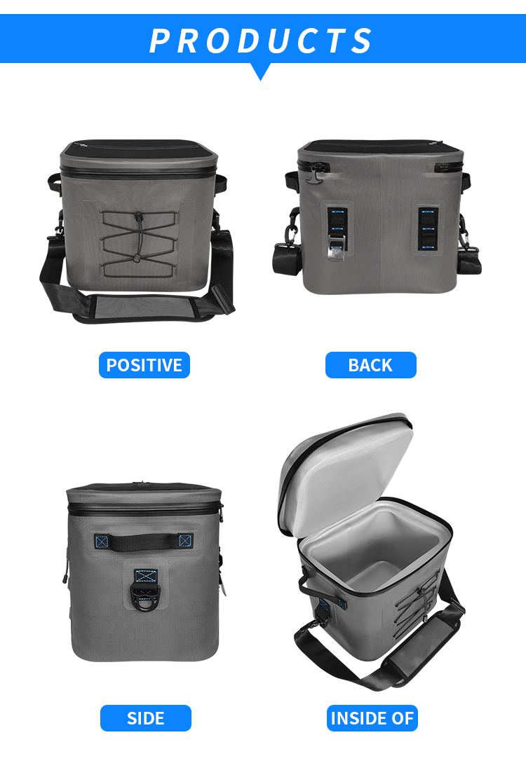 Square 24 Can Cooler Bag Dark Grey Color For Outdoor Activities OEM ODM